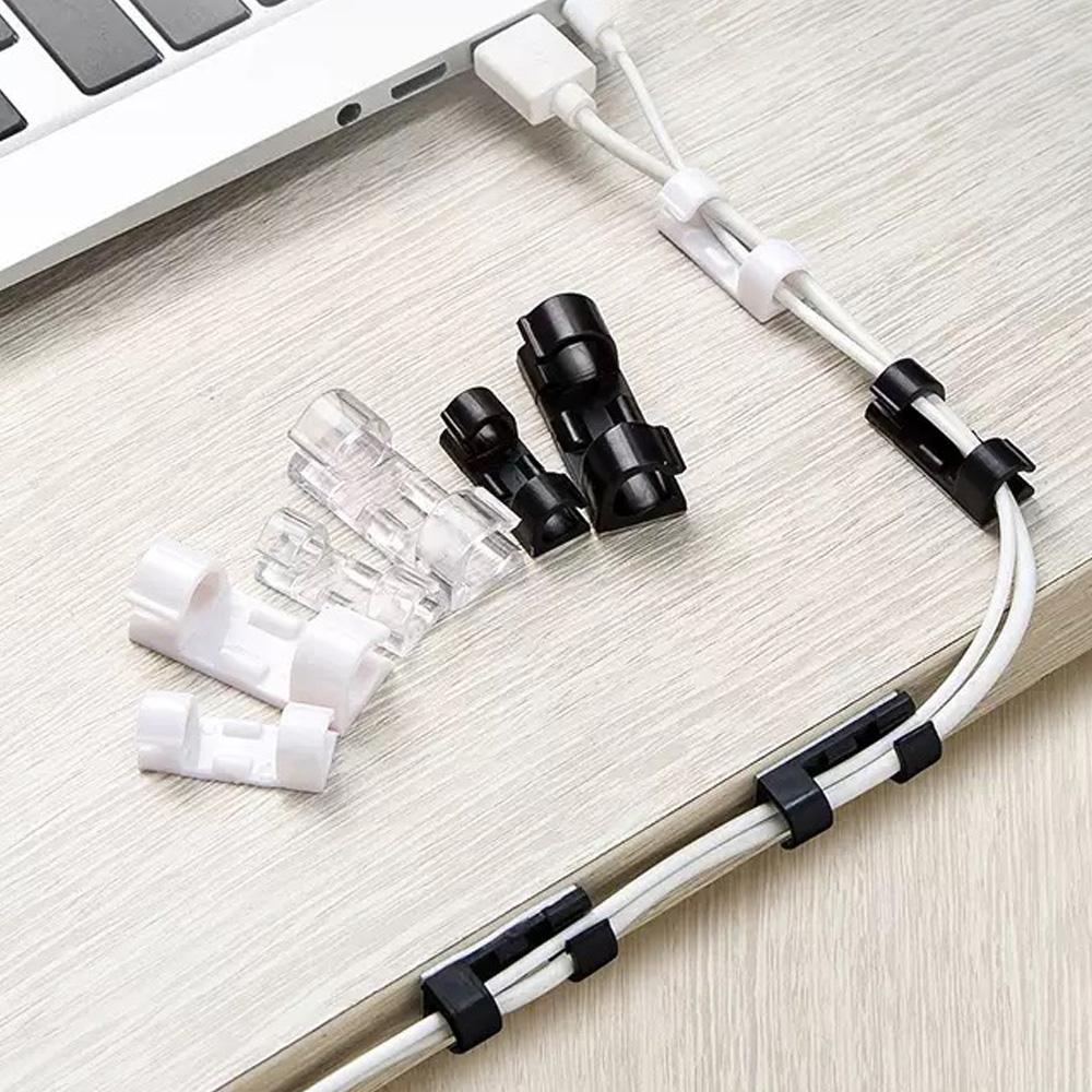 Cable Organizer Clips Cable Management Desktop & Workstation ABS Wire Manager Cord Holder USB Charging Data Line Bobbin Winder