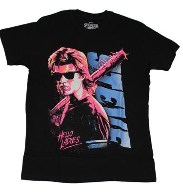 Stranger Things New Adult T-Shirt - Steve Harrington Neon Hello Ladies!