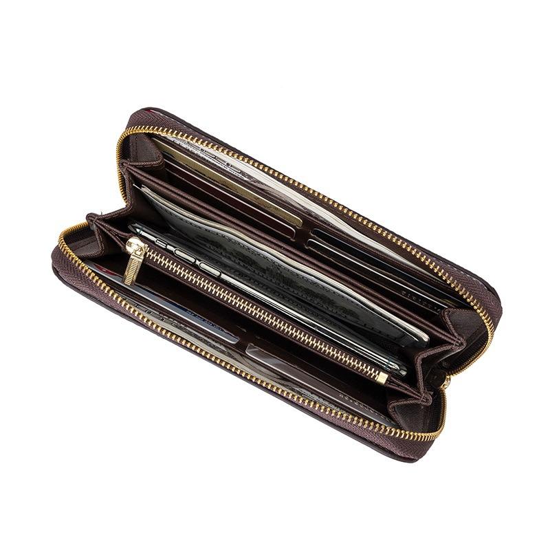 New trendy unisex zipper bag printed large capacity wallet card bag change mobile phone bag long wallet