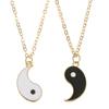 1 Pair Couple Necklace Eye-catching Rust-proof Alloy Unisex Necklace Tai Chi Pendants for Women