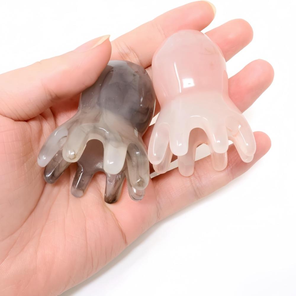 Octopus Head Relaxing Meridian Massager With Eight Claws Durable Easy To Carry Beeswax Head Massage Comb For  Beauty Salons
