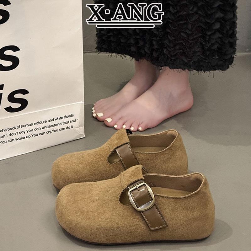 Cow Velvet All-inclusive, Super Soft Sole, Not Tired Shoes, Women's One-pedal Lazy Single Shoes, Doudou Shoes