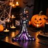 Gothic Home Decor Halloween Witch Figurine, Resin Black Cat Statue with Pumpkin, Retro Party Supplies Sculpture, Tabletop Ornament for Display