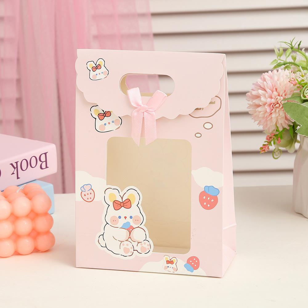 StoBag, Cute Cartoon Bear Gift Transparent Bags, for birthday, party, wedding, children's day, Pack candy cookies toys, 12/30pcs