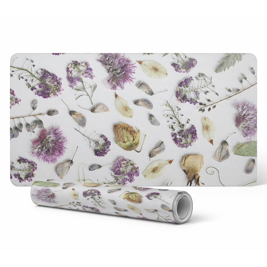 Protective Desk Mat with Dried Flowers Graphic Puzzle 100X50 Cm