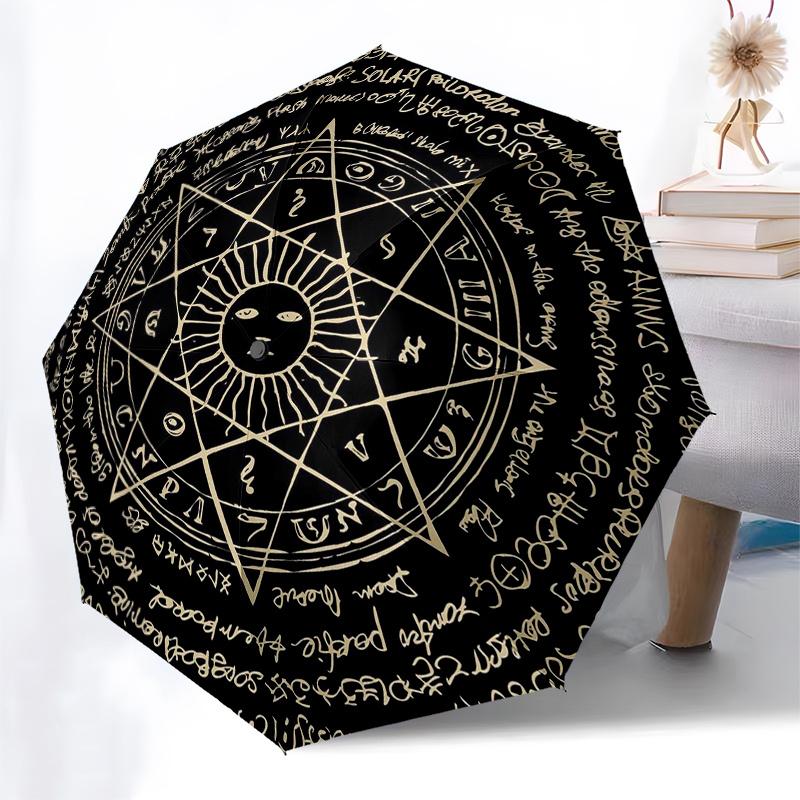 Golden Pentagram Symbol Tapestry - Mystic Alchemy Decor Umbrella, Christmas Gift Y358