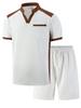Men's Summer V-Neck Short Sleeve T-Shirt and Shorts Sportswear Set