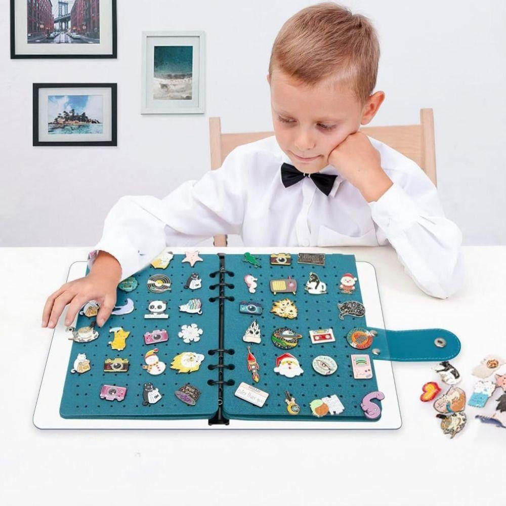 Space Saving Brooch Display Board Dust-proof Badges Collection Book Medal Organization