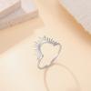LIKGREAT Simple Radiant Semicircle Finger Ring for Women Men Stainless Steel Fashion Sunshine Punk Hip Hop Jewelry Birthday Gift