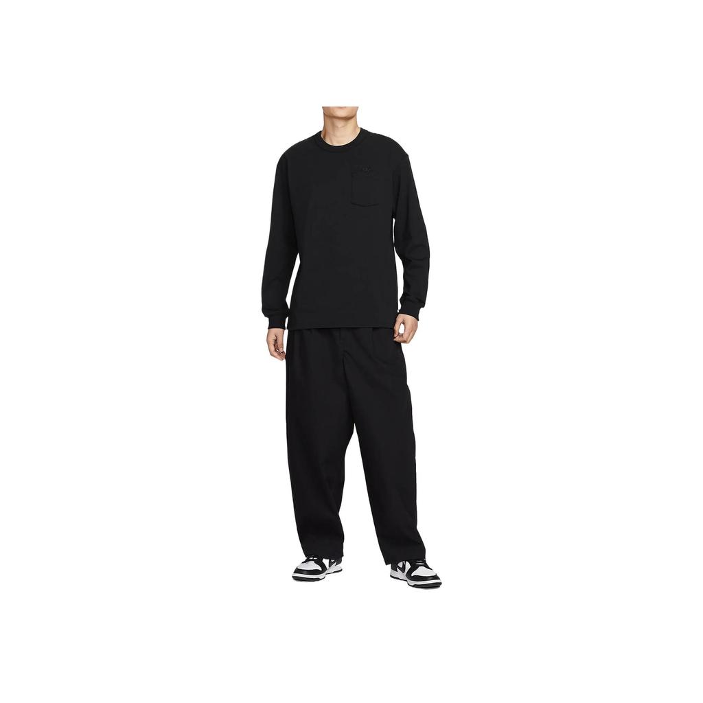 Nike Sportswear Premium Essentials Fashion Comfortable Soft Skin-Friendly Long Sleeve Pocket T-Shirt Men Tops Black DR7930-011