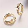 Fashion Cubic Zirconia Hoop Earrings For Women Golden Color Personality Punk Star Earring Party Jewelry Accessories Gifts