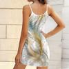 Robe Bodycon sans manches avec poches, imprimé Plumes d'été et posture gracieuse d'oiseaux, Sexy, Coupe ajustée, Robe de soirée élégante