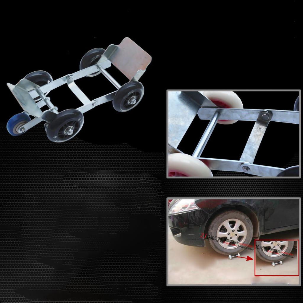 Hjulvogn for punktert dekk Nødhjulsrulle Flytteverktøy med 5 hjul for kraftig sykkel Motorsykkel Trehjulssykkel