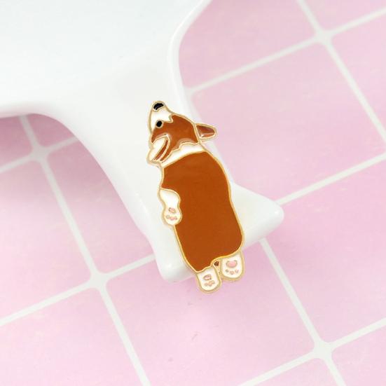 Talos Cute Corgi Dog Enamel Brooch Pin Unisex Denim Jacket Collar Sweater Scarf Badge