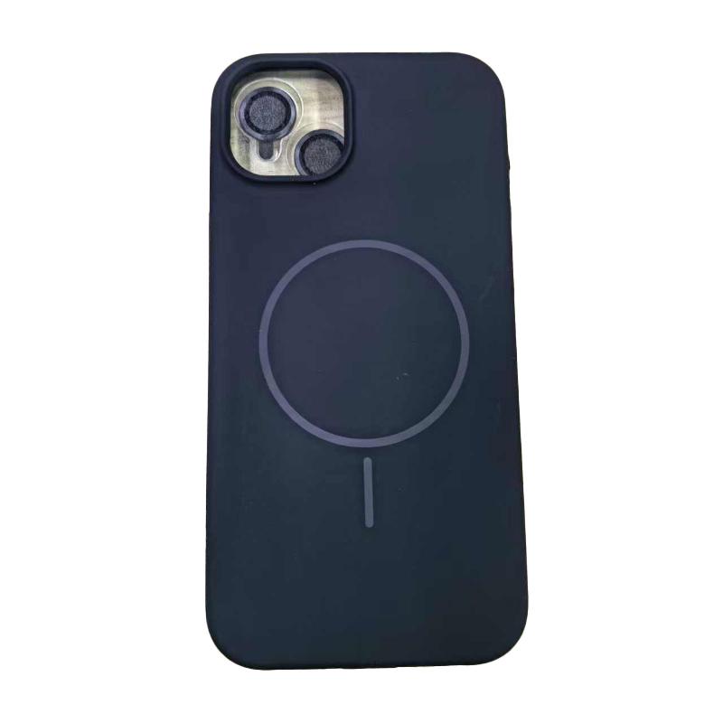 For Magsafe Magnetic Wallet Card Slot Luxury Solid Color Soft Silicone Phone Case For iPhone 16 Pro Max E 14 11 12 13 15 Pro Max