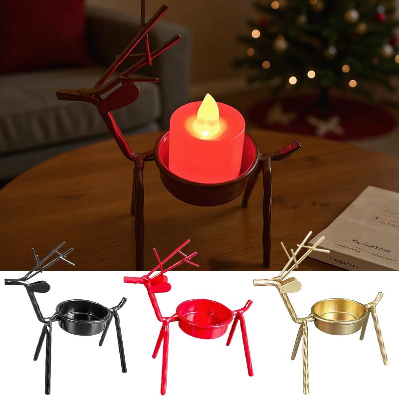 1PC Handicrafts Durable Candle Holders Home Iron Tabletop Sturdy Atmosphere Deer Decoration Ornaments
