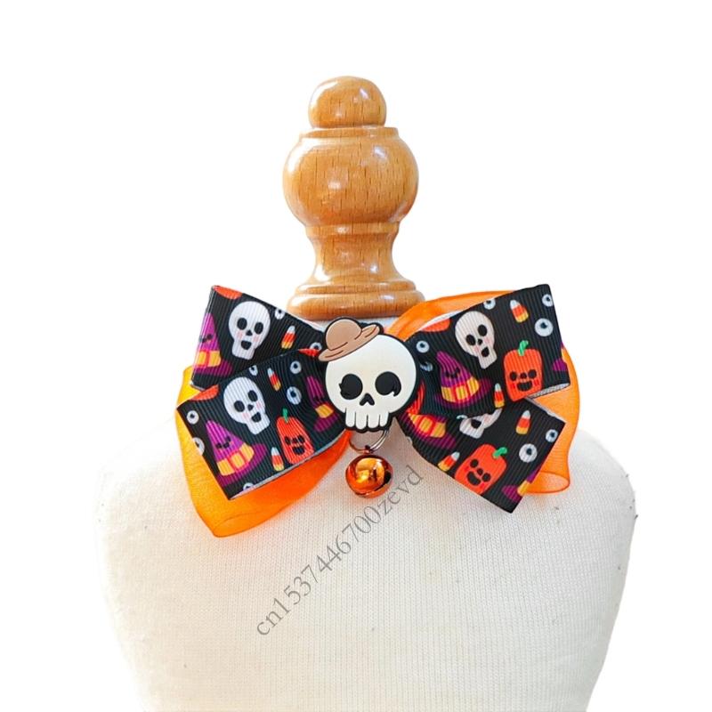 Halloween Pet Collar Reflective Adjustable Dog Cats Neckband Necklace Safe Portable Polyester Parties Accessory P9YB