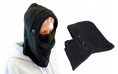 Scarvel Hat Scarf Fleece Balaclava Black