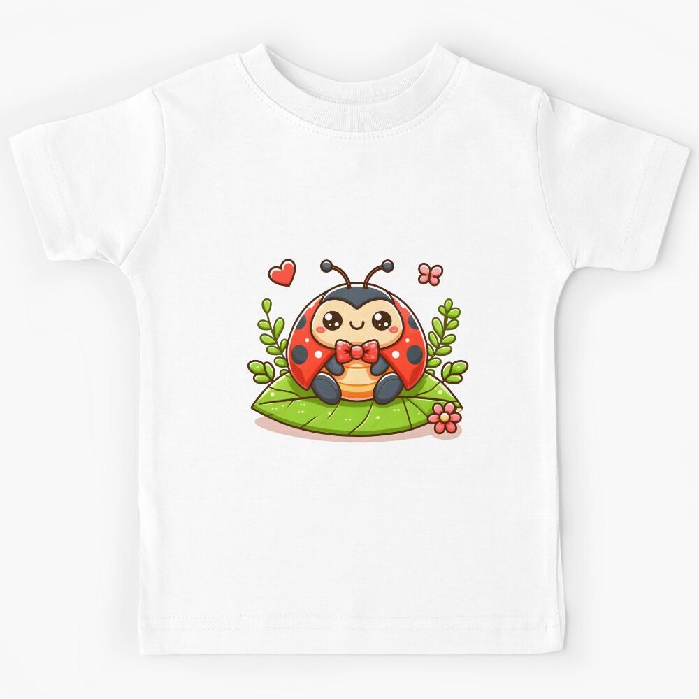 Kawaii Ladybug: Wearing A Tiny Bowtie Kids T-Shirt 140