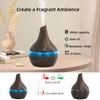 300ml Wood Grain Humidifier & Essential Oil Diffuser  Quiet Ultrasonic for Home Office Desk