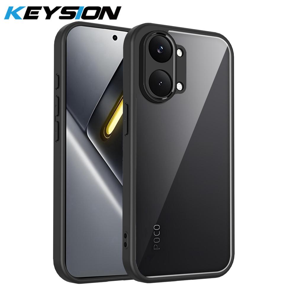 KEYSION Transparent Case for Xiaomi POCO X8 Pro Max Soft Silicone+PC HD Clear Simple Shockproof Phone Back Cover for POCO X8 Pro