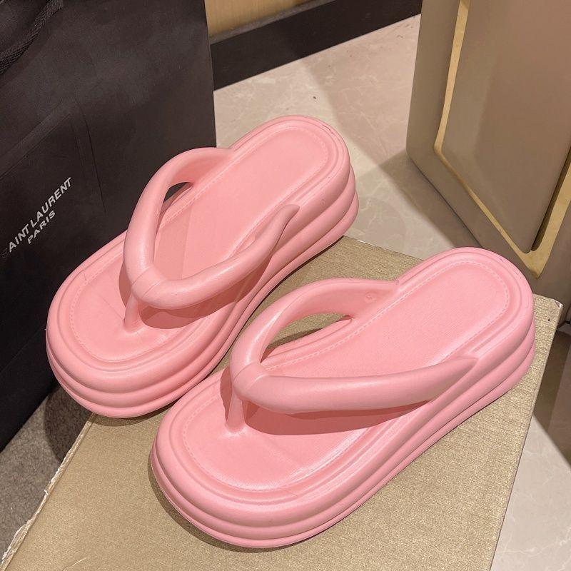 Wear Heightened Thick-soled Flip-flops Women's Non-smelly Feet Non-slip Spring Fashion Beach Slippers