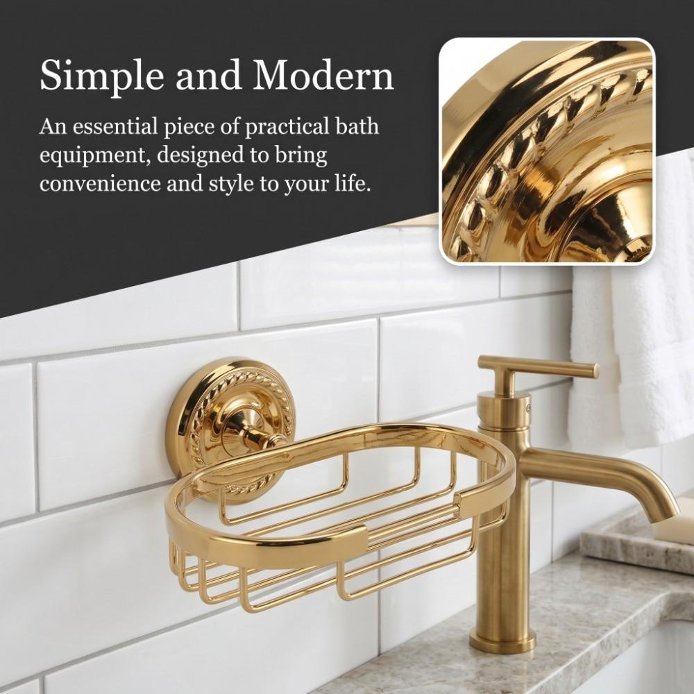 Copper Soap Holder Twist Design Soap Dish Durable Soap Basket  Bathroom Shower Kitchen