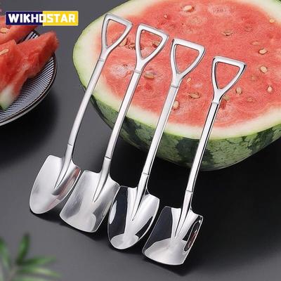 1PCS Schaufel Löffel Edelstahl Teelöffel Kreative Kaffee Löffel Für Eis Dessert Scoop Geschirr Besteck set