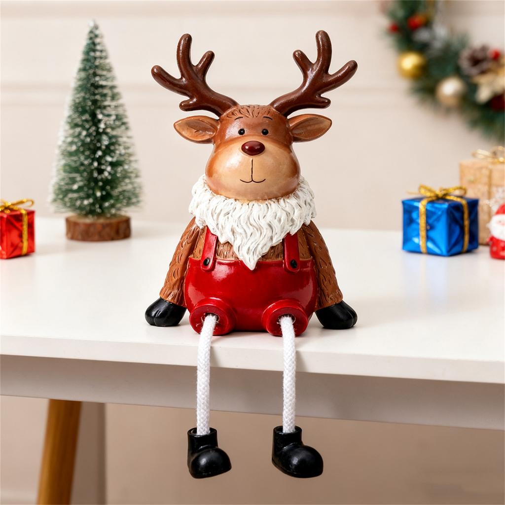 Christmas Hanging Elk Resin Ornaments, Christmas Decoration Desktop Window Decoration Creative Gift