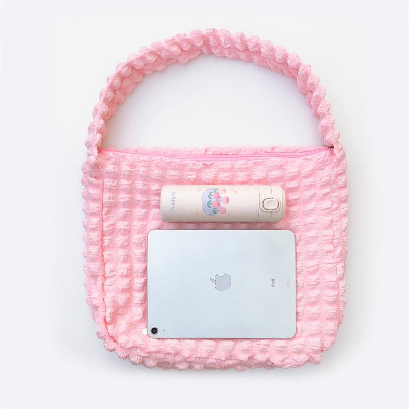 Bolsa Transversal e Tote Grande em Lona Estilo Japonês Nuvem Bolha para Estudantes