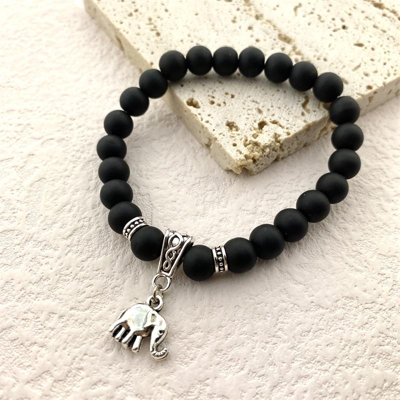 Lucky Natural Stone Beaded Bracelet Fashion Cute Elephant Unisex Bracelet Jewelry Bracelet