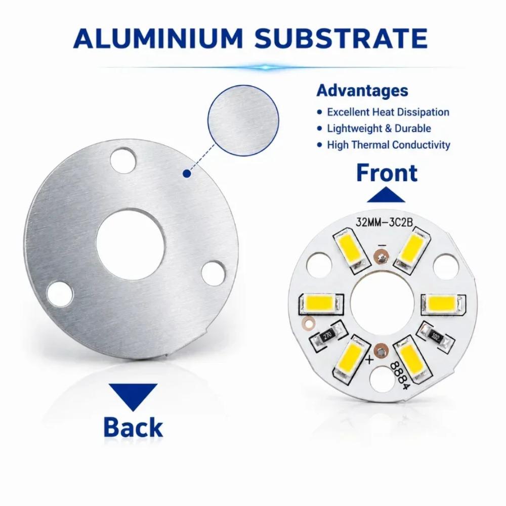 10pcs LED Light Board 3W Warm White 12V Dia 32MM SMD 5730 Lamp Bead Plate For DIY Bulb Circular Transformation Light Source