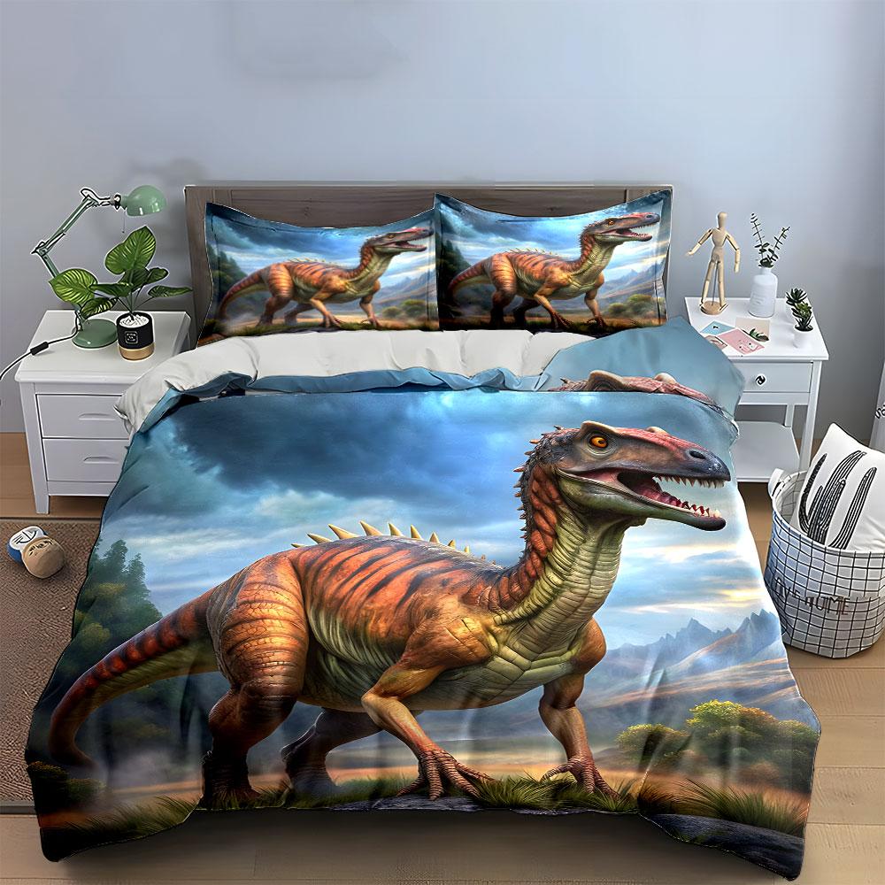 Dinosaurs Art Decor Set Soft Comfortable Duvet Cover Bedding Set Included 1*Duvet Cover & 2*Pillowcases, Gift