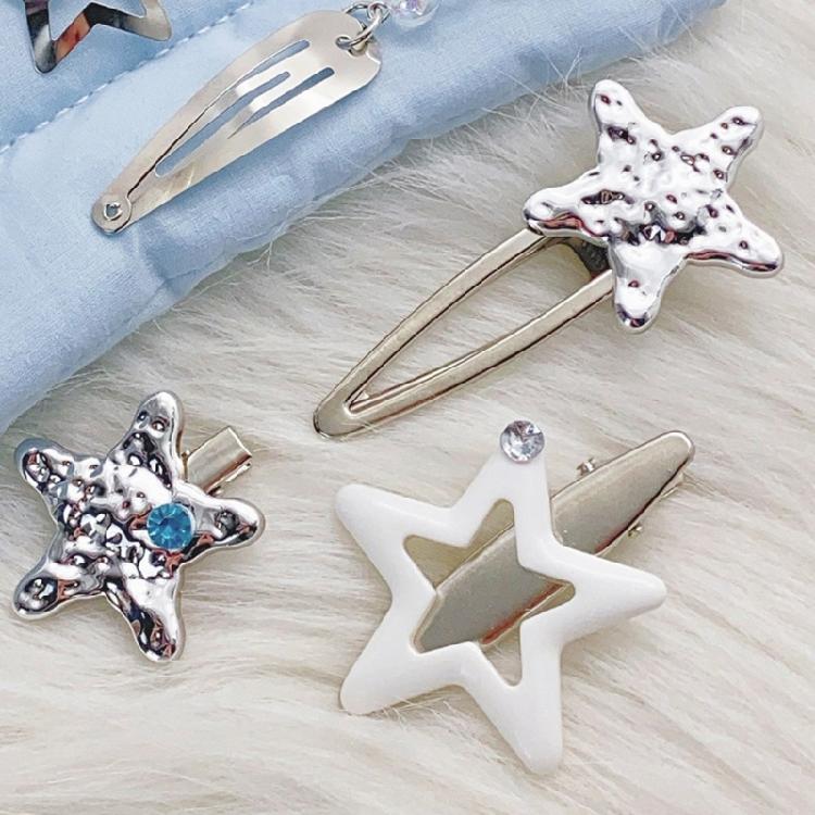 8pcs Silver Metal Star Hair Clip Comfortable And Secure Hair Accessories For Women And Girls Suitable For Weddings