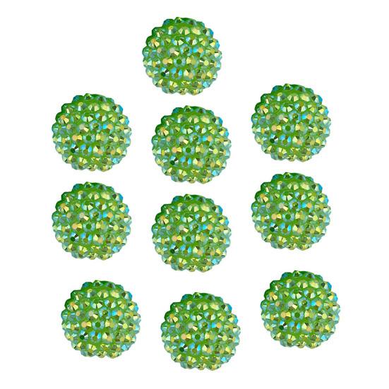10Pcs 20mm Large Hole Beads Sparkling Rhinestone Colorful Jewelry Beads DIY Jewelry Making Pens Keychains Necklaces Round Sparkling Beads