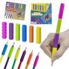 12PCS Ergonomic Writing Aid Pen Grips Textured Surface Reusable Stress Reducing Pen Sleeve Non-slip Soft Silicone