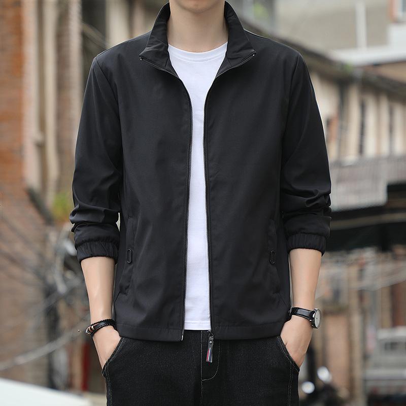 Solid Color Jacket Men's Stand-up Collar Spring Outfit New Style Men's Korean Style Slim Youth Versatile Casual Top Jacket