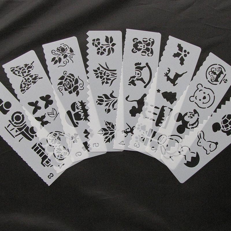 Cartoon DIY Template Album: Kids' Lace Ruler Drawing & Color Painting Set