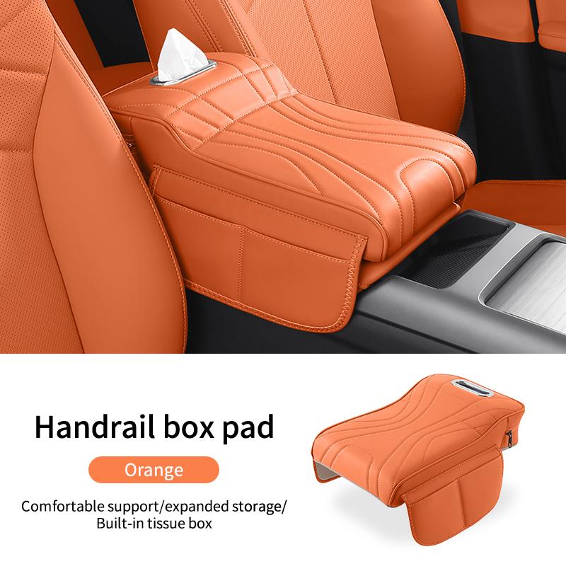 For JETOUR T2 Shanhai T2 2024 2025 Car Tissue Box Height Increase Armrest Pad Leather Protective Cover Storage Bag Accessories