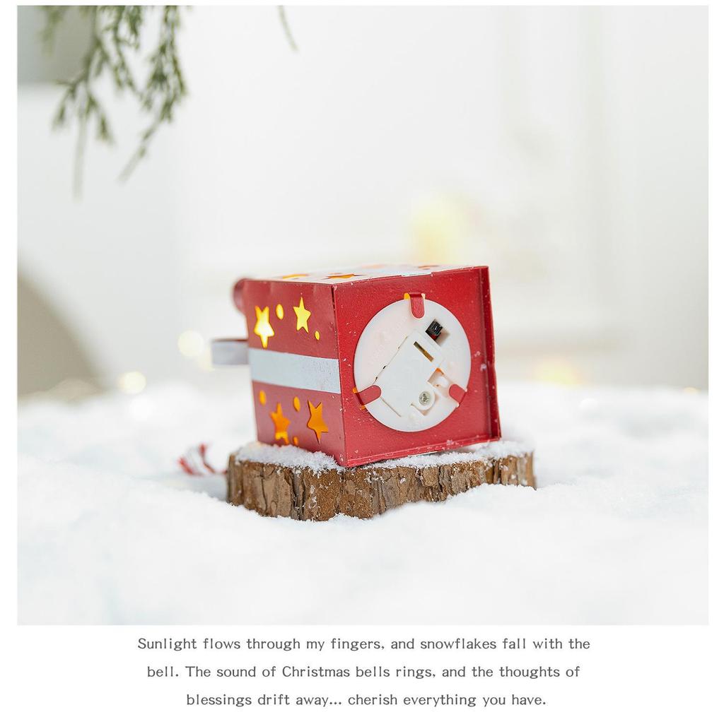 Nordic Luminous Wrought Iron Mini Gift Box Ornaments for Christmas Trees