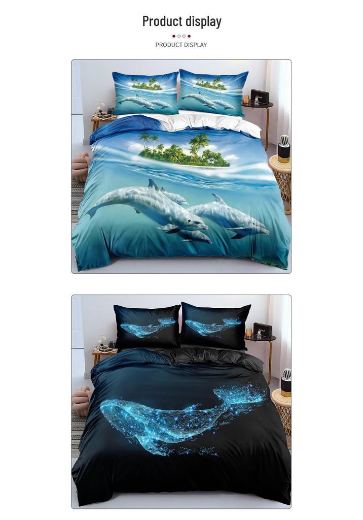 2026 Deep Sea 3D Marine Animal Bedding Set - 3 Piece