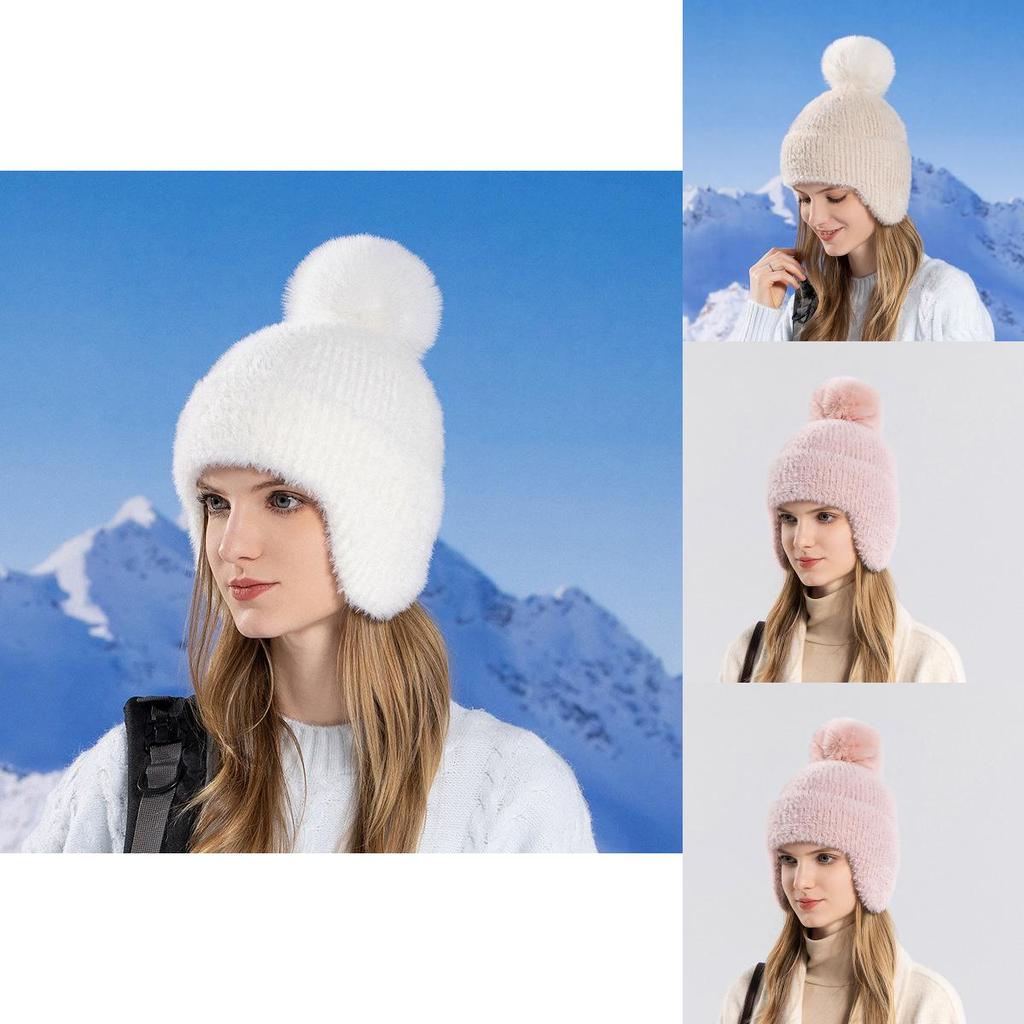 Winter Knit Cap With Earmuffs And Windproof Design For Men And Women Travel Gear