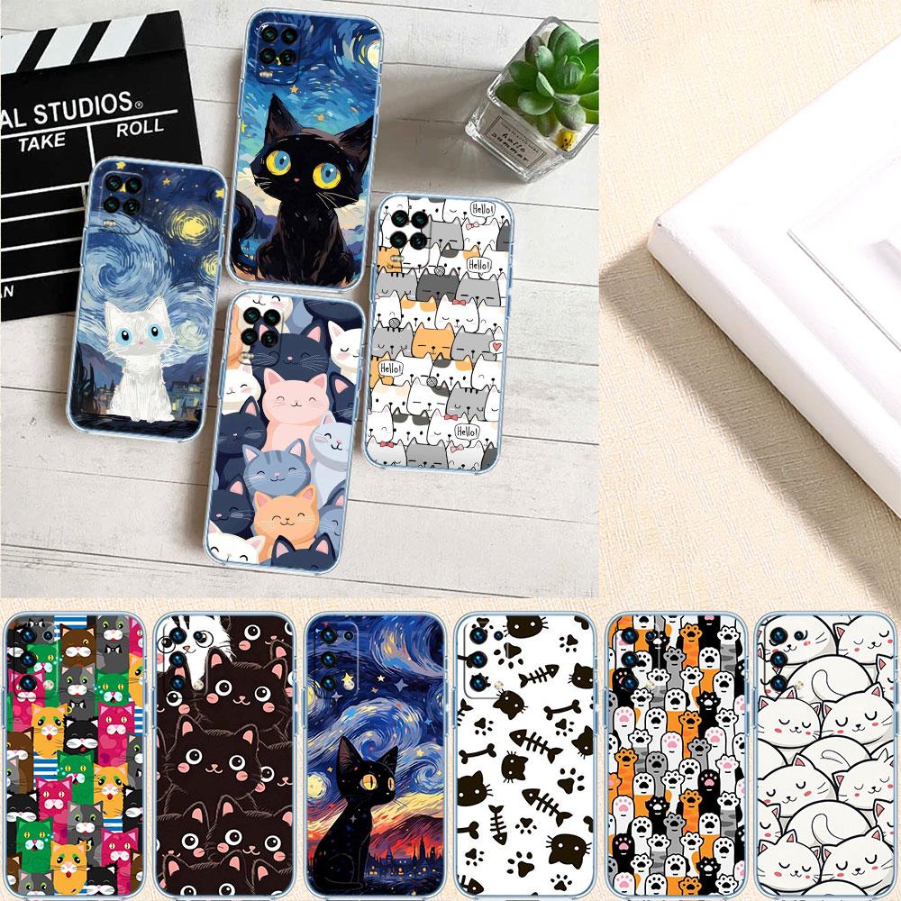 MY5 Cat Kitten Meow Soft Shell Transparent Phone Case for Samsung Galaxy A04 A04S A14 A23 A34 A54 M23 M33 M52 M53