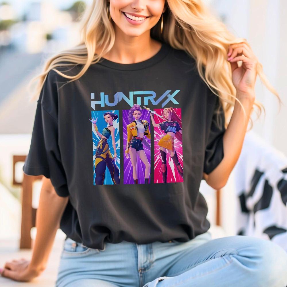 Demon Hunters Shirt Huntrix T Shirt Huntrix Girls T Shirt Mira Rumi Joey Shirt Demon Hunter Merch Gift For Fan Kpop Movie Shirt