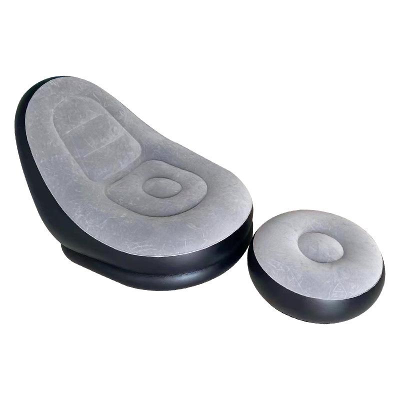 Inflatable Flocked Sofa Bed with Air Cushion for Outdoor Use