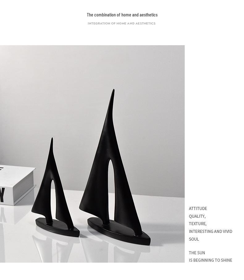 Nordic Minimalist Sailboat Resin Ornament for Home or Office Decor