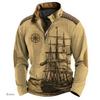 Fashion Men's Sweatshirt 3d Printed Half Zip Men's Polo Shirt