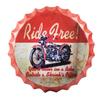 Metal Bottle Caps Wall Sign Plates - 14X14 Inches – RIDE FREE | Metal Wall Hanging Bottle Cap for Home, Farmhouse, Bar & Cafe Decoration