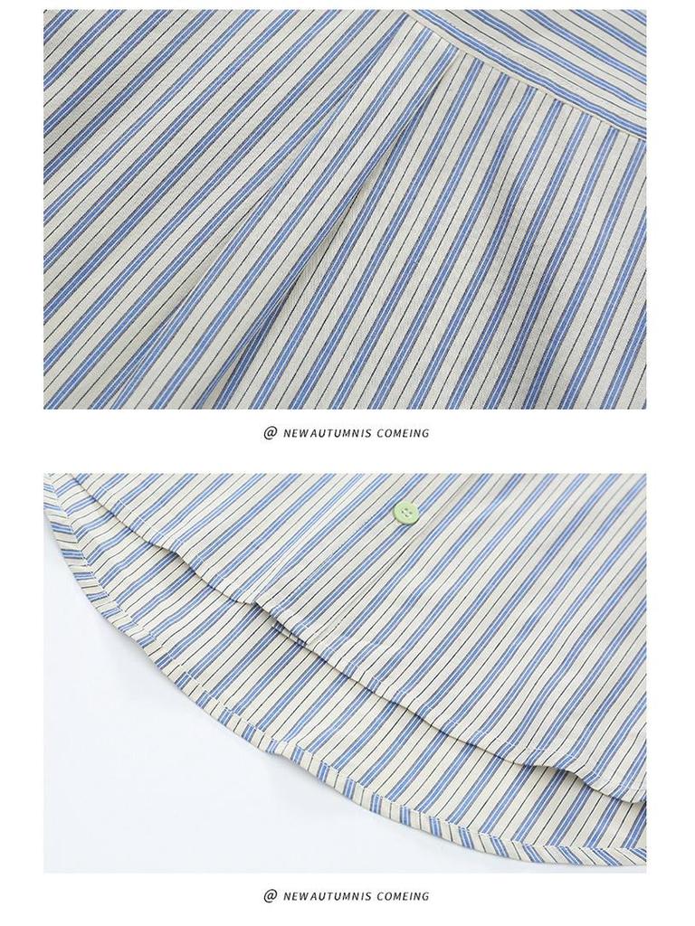 Girls' Long-Sleeved Striped Cartoon Shirt - Autumn 2025 Collection