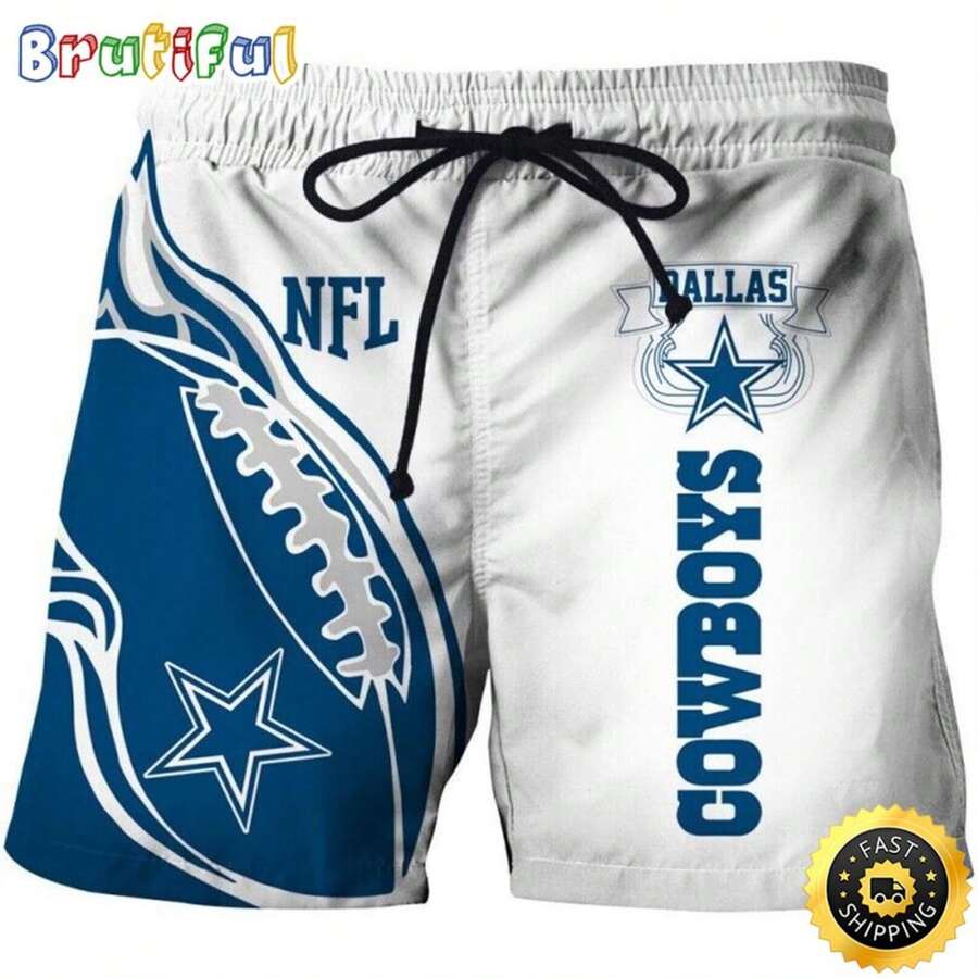 

Men s N-F-L Dall-As Cow-Boys 3D Print Beach Shorts Quick Dry Summer Swim Trunks Game Day Football Fan Gear Casual Board Shorts (2) XL